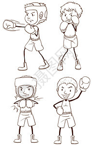 拳击爱好冲孔卡通片斗争运动锻炼团体竞赛男人头盔图片