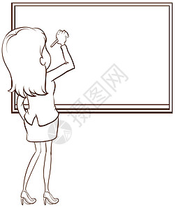 老师简笔画教育学木板女孩教育家教授女士女性职业绘画素描图片