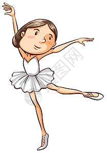 一个年轻的芭蕾舞者的简单草图图片