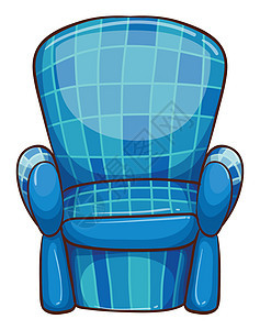 一只蓝柴扶手木工座位乘员线条椅子木头蓝色棕色白色图片