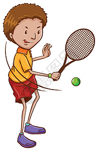 打网球的男孩学生比赛运动员练习男人爱好选手活动网球服务图片