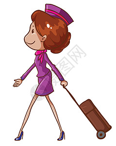 空姐简笔画空气全体服务员乘客女性服务商业安全草图女儿图片