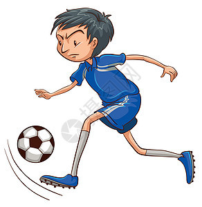 穿着蓝色制服的足球运动员练习青少年比赛白色学生学校绅士男人活动竞赛图片
