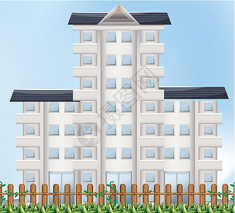 挑高公寓一座高楼建造占用草图植物建筑师购物中心建筑学建筑酒店阴影插画