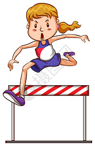 女孩跳跃卡通片竞赛练习绘画锻炼活动运动游戏乐趣娱乐图片
