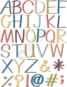 字母表的彩色字母首都雨窗插图写作潮人棉布意义条纹教育辅音图片
