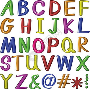 字母的糖果字体样式插图红色教育粉色学校彩虹圆形卡通片辉光首都图片