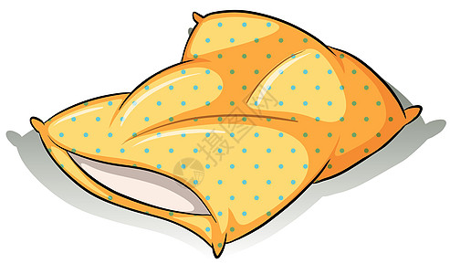 一个黄色的球泡沫假货椅子软垫羽毛空气白色睡眠绘画枕头图片
