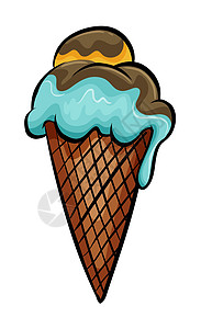 甜点食物锥体绘画水果泡沫冰淇淋奶油线条奶制品色素图片