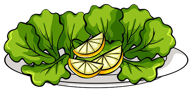一盘蔬菜矿物质柠檬绿色花园食物树叶白色营养维生素绿色植物图片