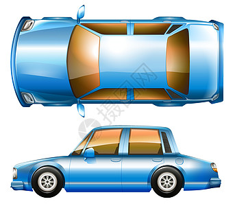 一辆蓝色轿车涡轮车辆发动机鸟眼轮子柴油机汽车天线运输绘画图片