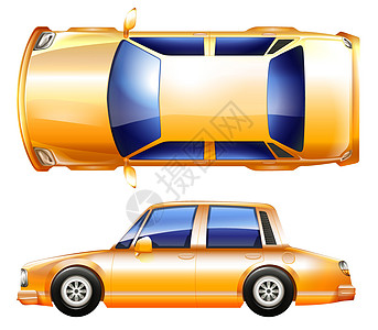 黄色车辆汽油发动机轿车运输涡轮柴油机机器轮子天线鸟眼图片