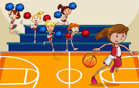篮球游戏训练健身房力量团队干杯卡通片锻炼竞赛乐趣图片