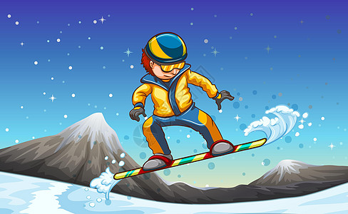 单板滑雪绘画乐趣场景练习风景锻炼力量卡通片男人娱乐图片