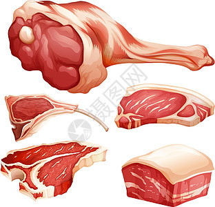 牛肉酱羊肉肉类牛扒食物红肉绘画卡通片香肠收藏热狗背景图片
