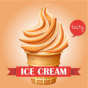 冰霜胡扯锥体卡通片绘画横幅小吃菜单冰淇淋甜点标识图片