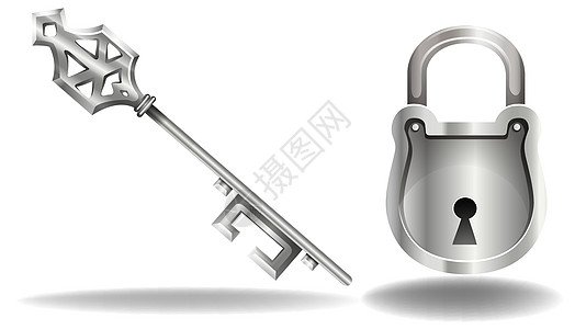 密钥和位置灰色金属卡通片钥匙物品财富房子警卫锁孔宝藏图片