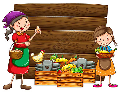 农产品绘画营养肥料市场动物蔬菜农民盒子白色卡通片图片