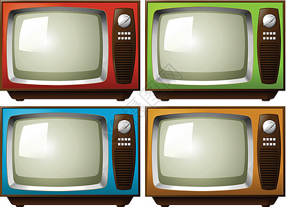电视机电视白色娱乐工具技术红色绿色家庭黄色监视器图片