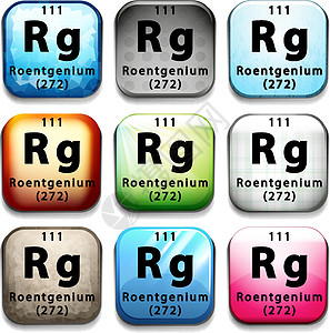 显示伦琴元素的按钮表格菜单物理桌子团体化学化学品配置收藏白色图片