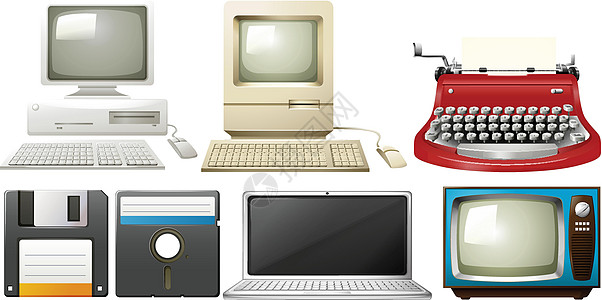 电脑计算机技术电视商业笔记本白色打字机卡通片器具监视器工具图片