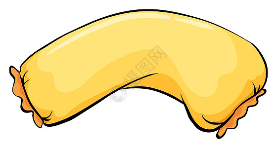 一个长长的黄色皮球绘画枕套织物空气橡皮椅子软垫白色枕头假货图片