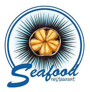 惠特海胆食品标签信号剪贴广告艺术餐厅美食白色食物商业海鲜图片