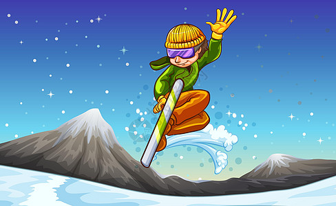 滑雪板单板绘画锻炼风景训练运动员团队竞赛力量滑雪图片