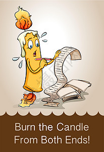 从两端烧蜡烛夹子绘画演讲燃烧措辞语言卡通片艺术插图古语图片