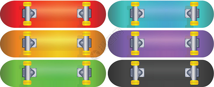 滑板黄色工具配饰滑冰轮子运动黑色绿色卡通片收藏图片
