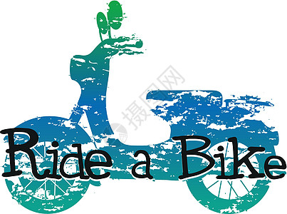 摩托车艺术白色轮子卡通片横幅骑术车辆绘画运输旅行图片
