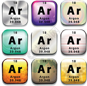 显示 Argo 的元素周期表按钮白色纽扣收藏教育电子科学化学品数字团体量子图片