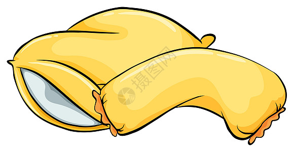 黄色枕头软垫睡眠泡沫假货绘画羽毛椅子枕套织物橡皮图片