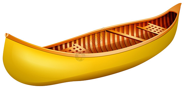 独木舟旅行座位手工黄色运输工艺皮艇木头卡通片绘画图片