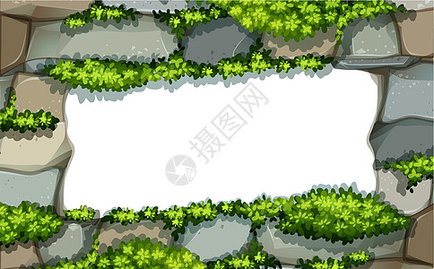 石墙框架丛林院子路障植物树木树叶叶子矿物杂草岩石图片