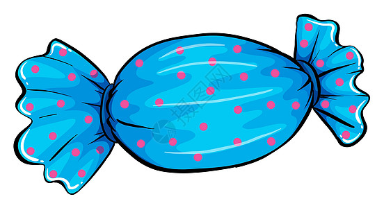 一颗糖孩子们绘画塑料食物白色圆点橡皮糖果蓝色密封图片