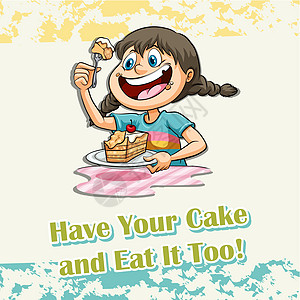 白痴卡通片海报古语横幅蛋糕措辞糖果成语女孩小吃图片