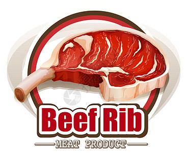 牛肉饭肋骨牛肉字母贴纸标识广告卡通片绘画剪贴羊肉背景图片