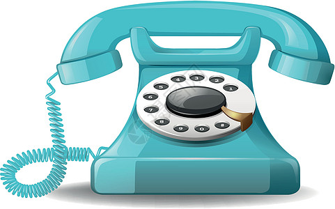 电话蓝色技术装潢卡通片家庭白色拨号绘画数字器具图片