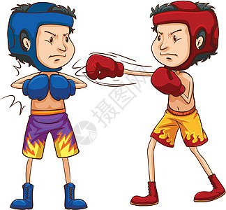 拳击斗争戏服武术卡通片锻炼公司练习绘画运动员手套图片