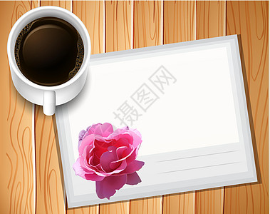咖啡杯子卡片墙纸正方形写作信封绘画木板线条邮件图片