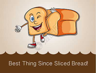 一片快乐的面包走路字母食物小吃棕色卡通片写作英语图片