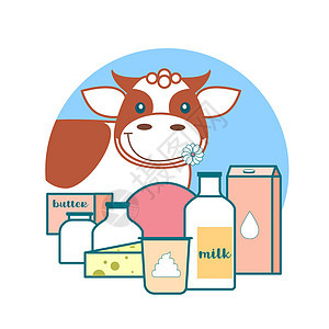 奶牛和奶牛农产产品图片