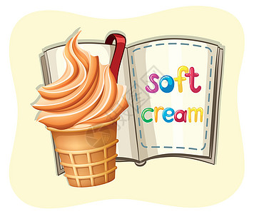 软冰淇淋和嘘声艺术味道书签冰淇淋夹子奶制品奶油食物插图糖果图片