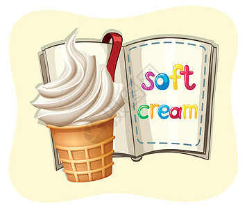 软冰淇淋和嘘声糖果书签夹子甜点艺术卡通片冰淇淋食物小吃奶制品图片