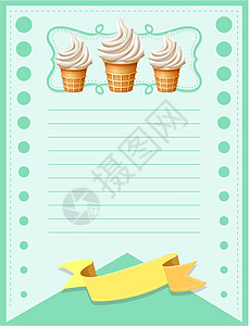 线条纸设计与软冰淇淋图片