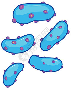 带有粉红色肿块的蓝色细菌图片