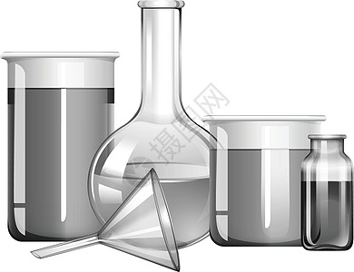 具有液体物质的灰度科学玻璃图片