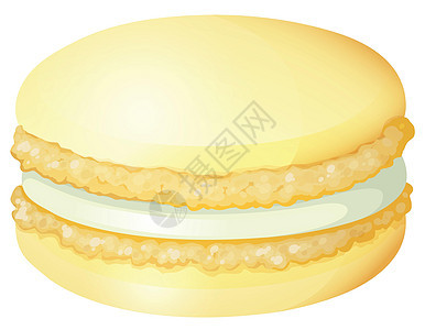 黄色马卡龙奶油糖果卡通片艺术甜点插图绘画夹子小吃白色奶制品图片