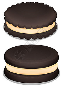 黑巧克力饼干和奶油图片